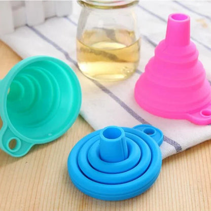 Pack Of 9 Silicone Oil Funnel, Kitchen Liquid Oil Dispensing Tool (random Color)