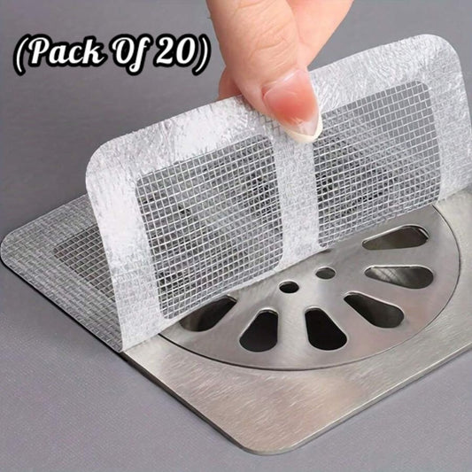 (Pack Of 20 )multifunctional Sticker Drainer Net For Bathroom, Kitchen Etc  Window Screen Repair Patches For Door Window